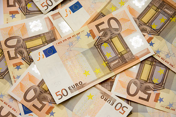 Lots of Fifty euro banknotes Euro Banknote